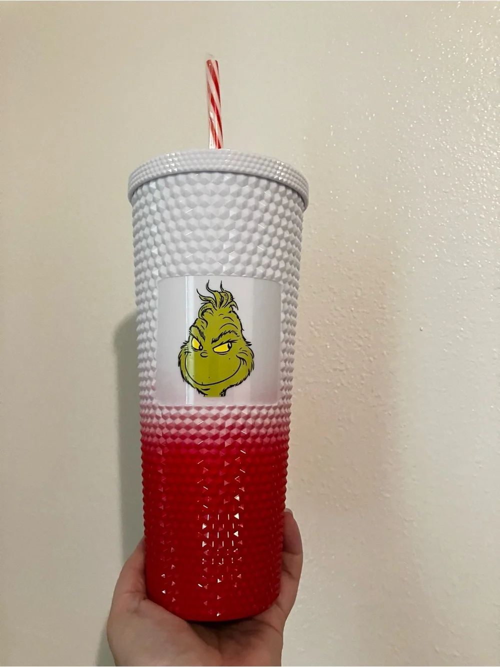 Grinch studded tumbler